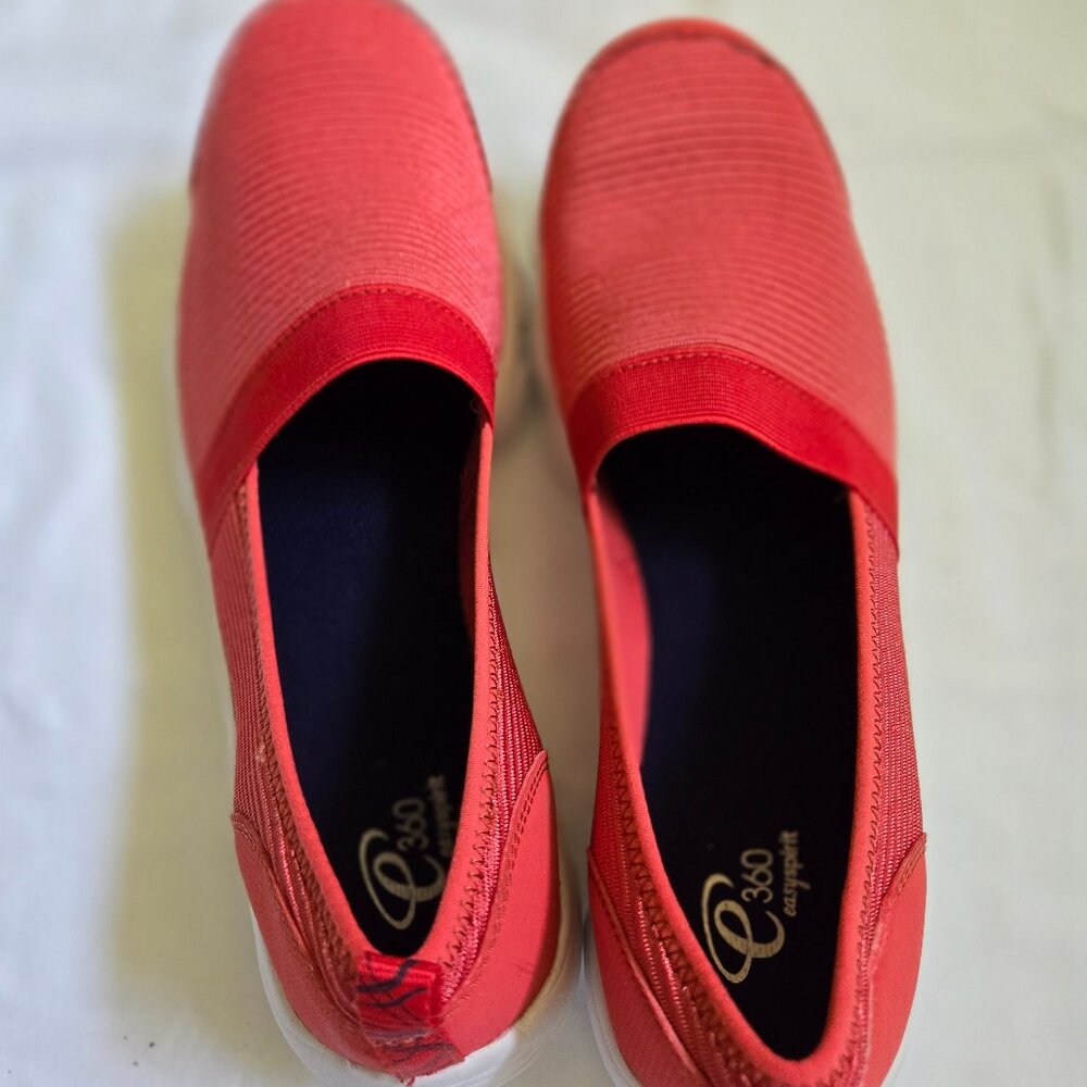 WOMEN'S RED e360 EASY SPIRIT SLIP ON SHOES, SIZE 10